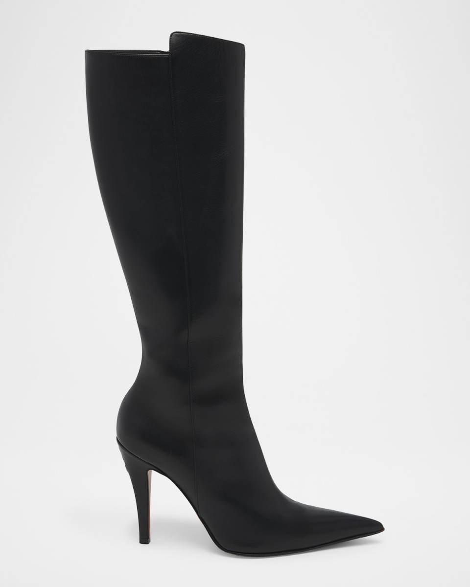 Leather Stiletto Tall Boots